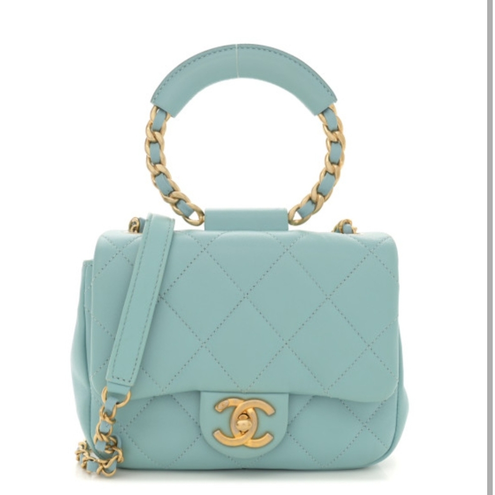 Chanel Quilted Blue Handbag